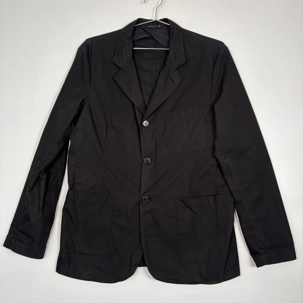 C.P. Company Mens Sport Coat 52 (42‎ US) Black Cotton Nylon 3-Button Made Italy